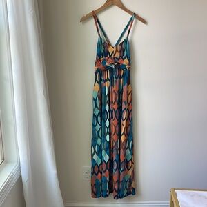 Maeve Anthropologie Noetzie Maxi Dress Jersey Multicolor Empire Waist Size XSP